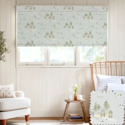 Sea Birds Blue Made to Measure Roman Blind