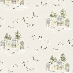 Sea Birds Off White Made to Measure Curtains