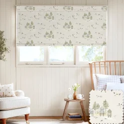 Sea Birds Off White Made to Measure Roman Blind