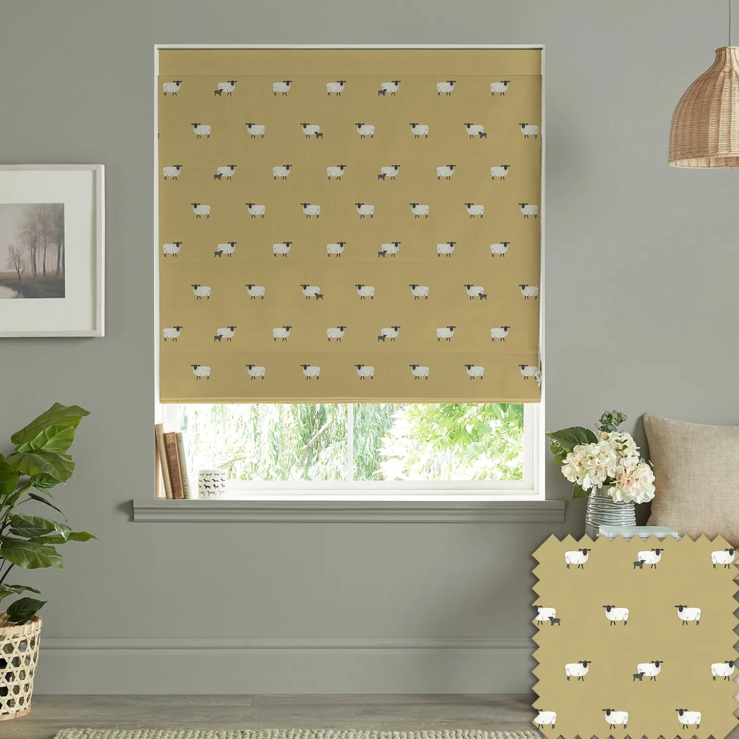 Sheep Ochre Made to Measure Roman Blind