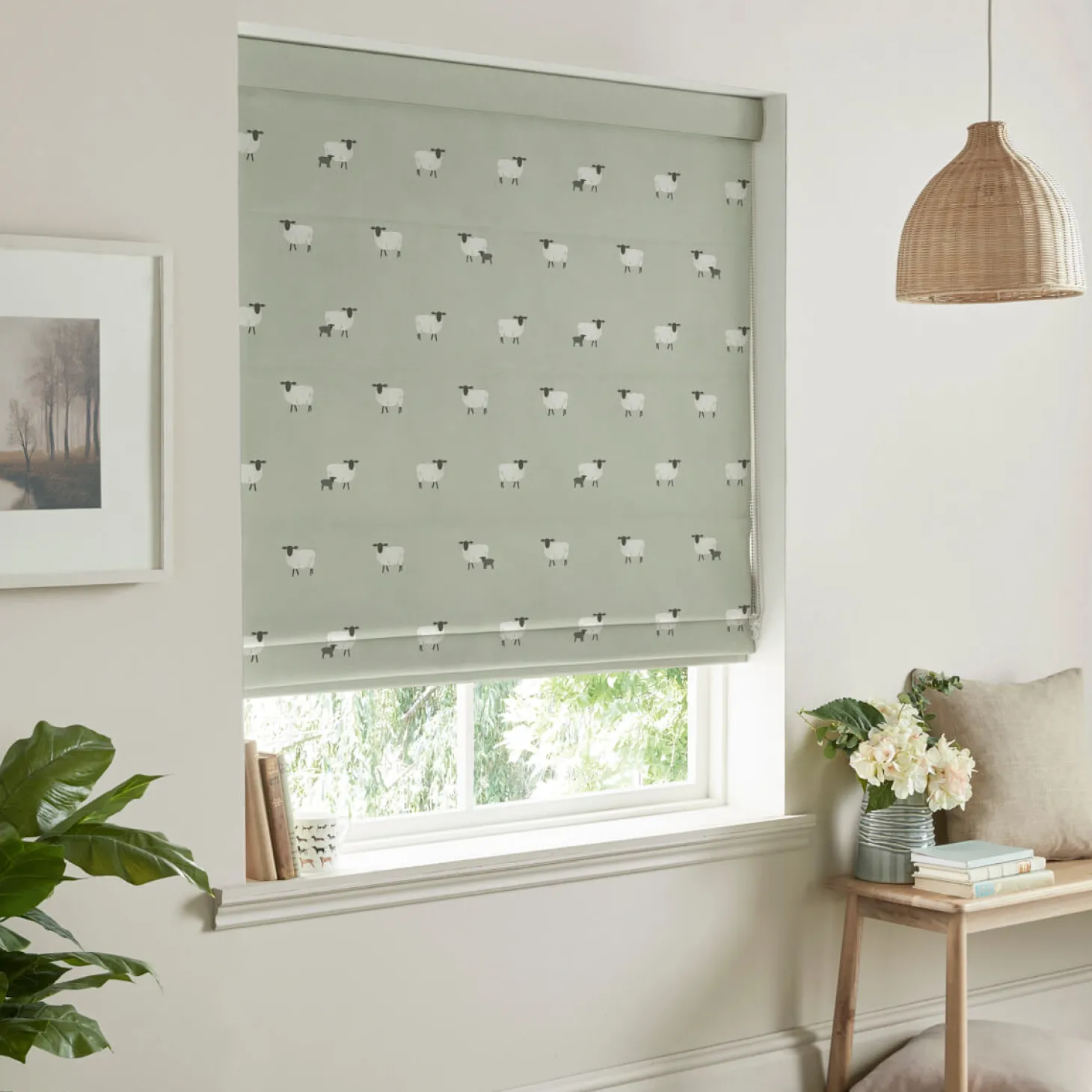 Sheep Sage Made to Measure Roman Blind