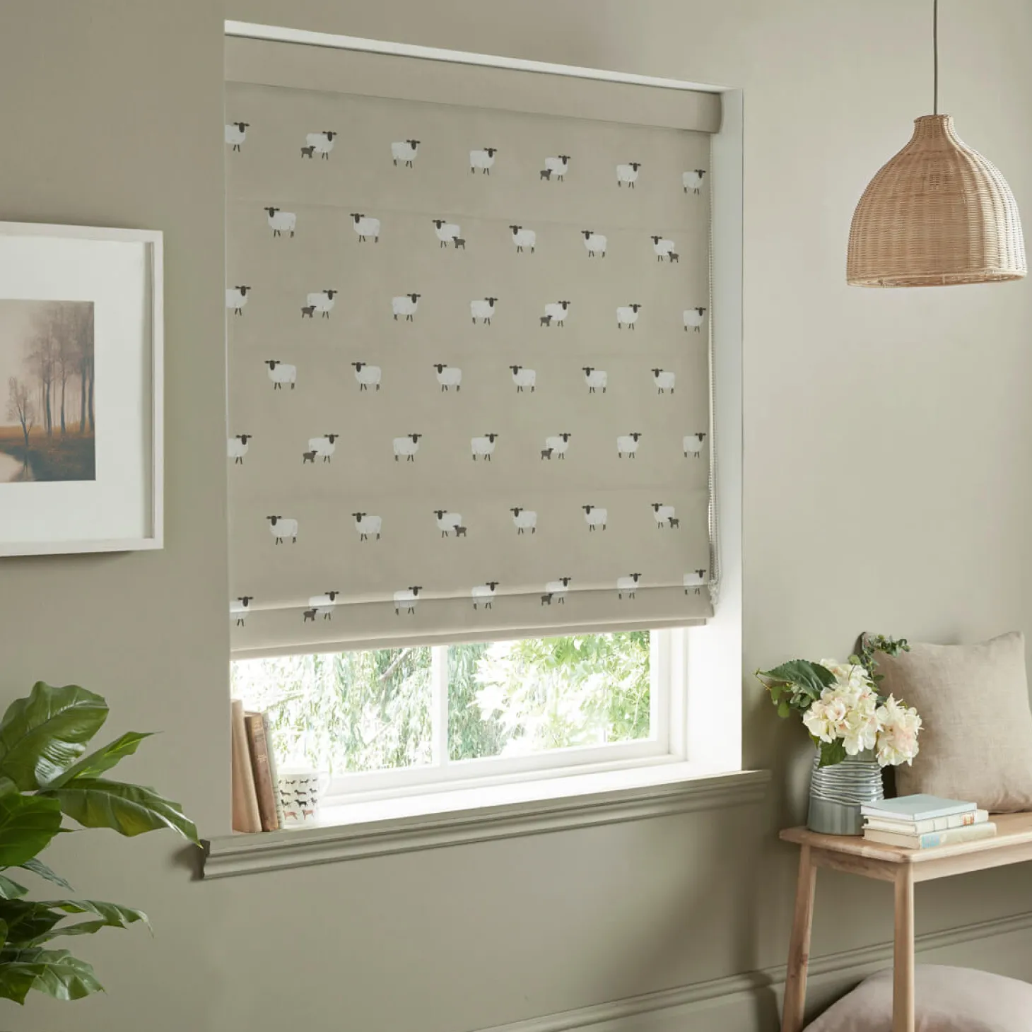 Sheep Sand Made to Measure Roman Blind