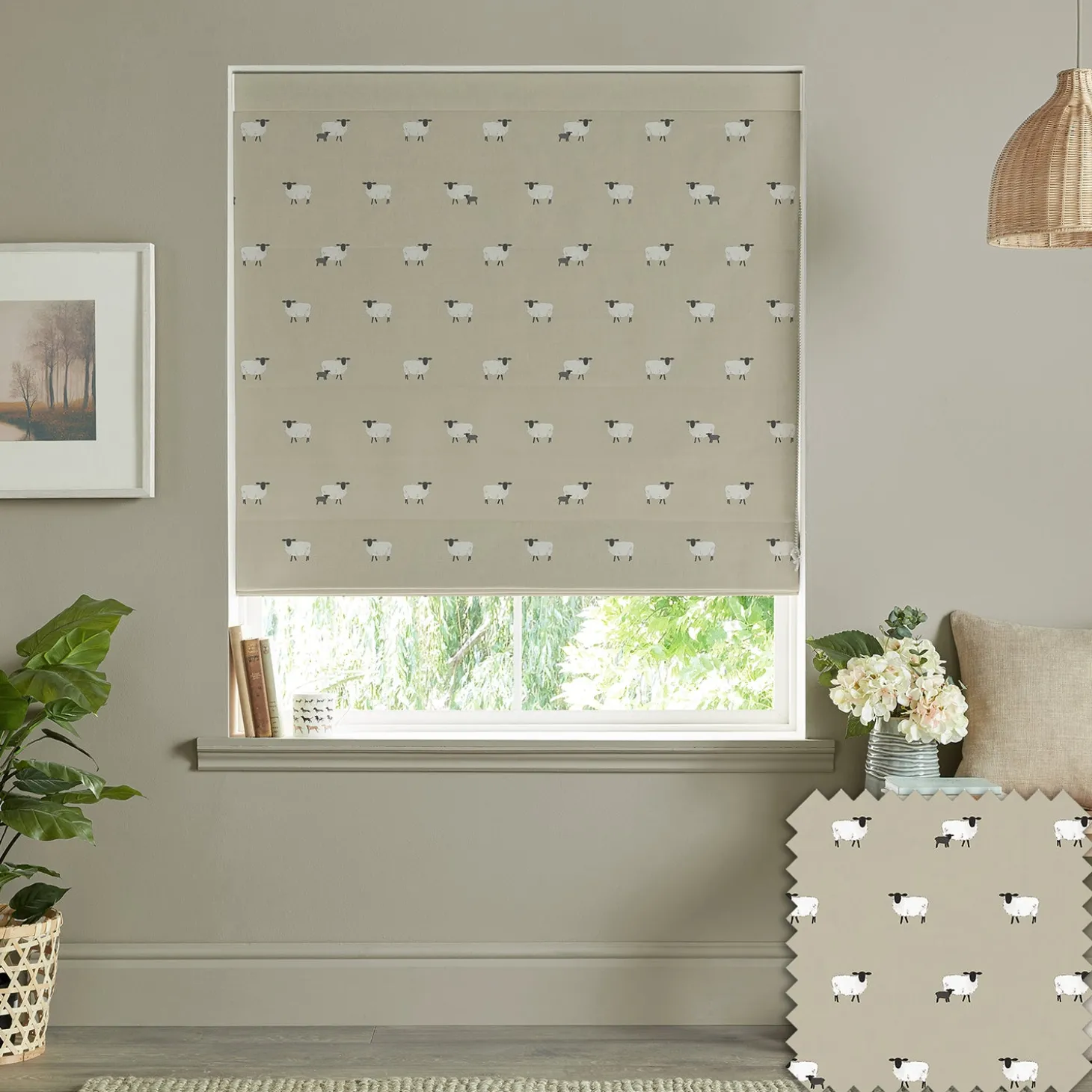 Sheep Sand Made to Measure Roman Blind