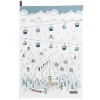 Skiing On the Piste Tea Towel