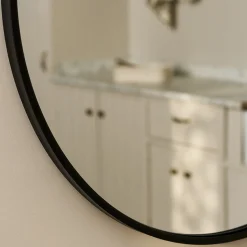 Somerby Black Round Rim Mirror