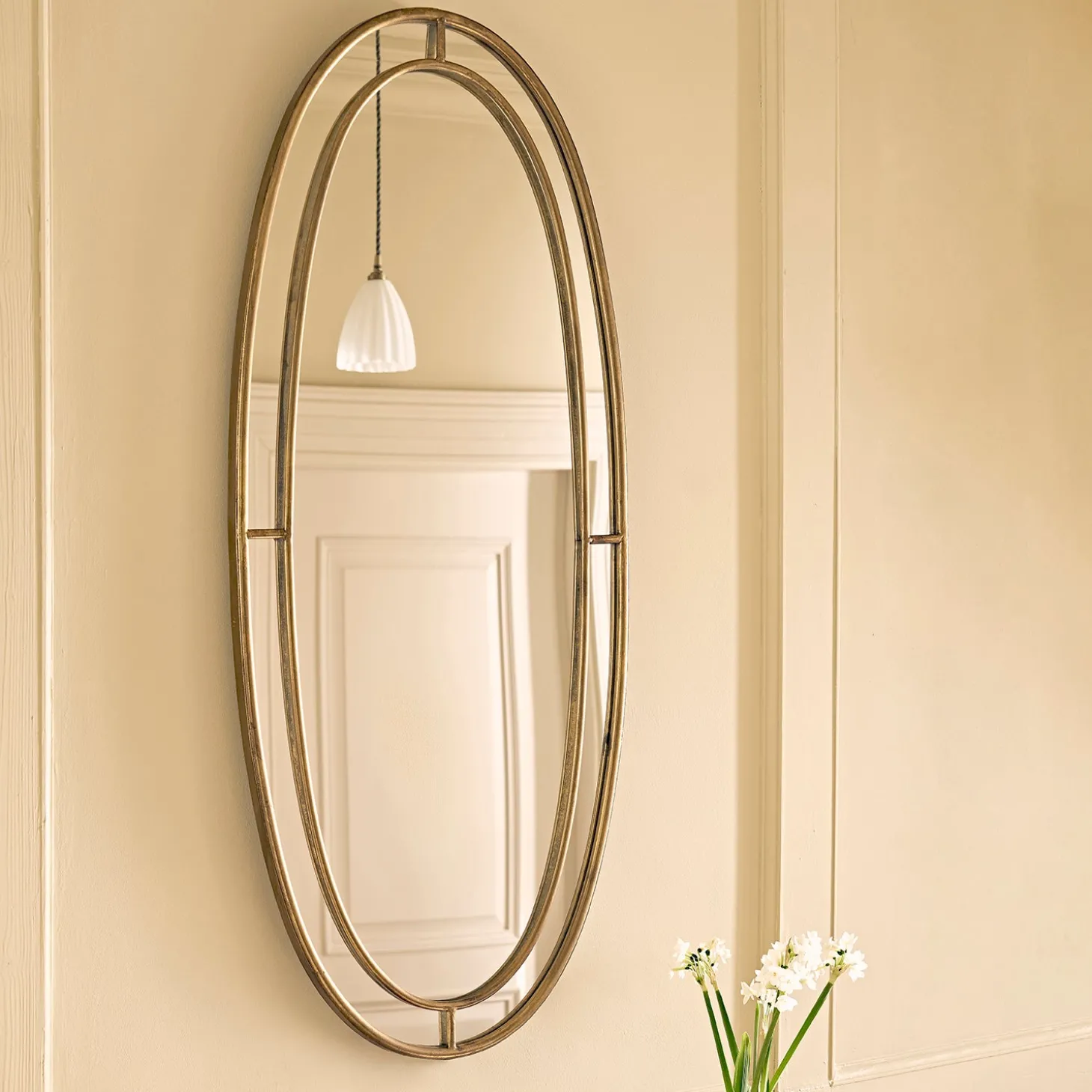 Somerby Oval Antique Bronze Mirror