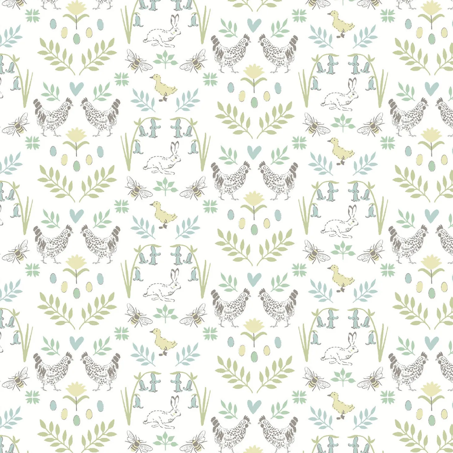 Spring Chicken White Made to Measure Roller Blind