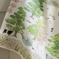 Spring Cottage Scene Tea Towel