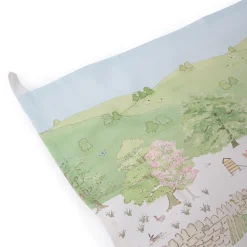 Spring Cottage Scene Tea Towel