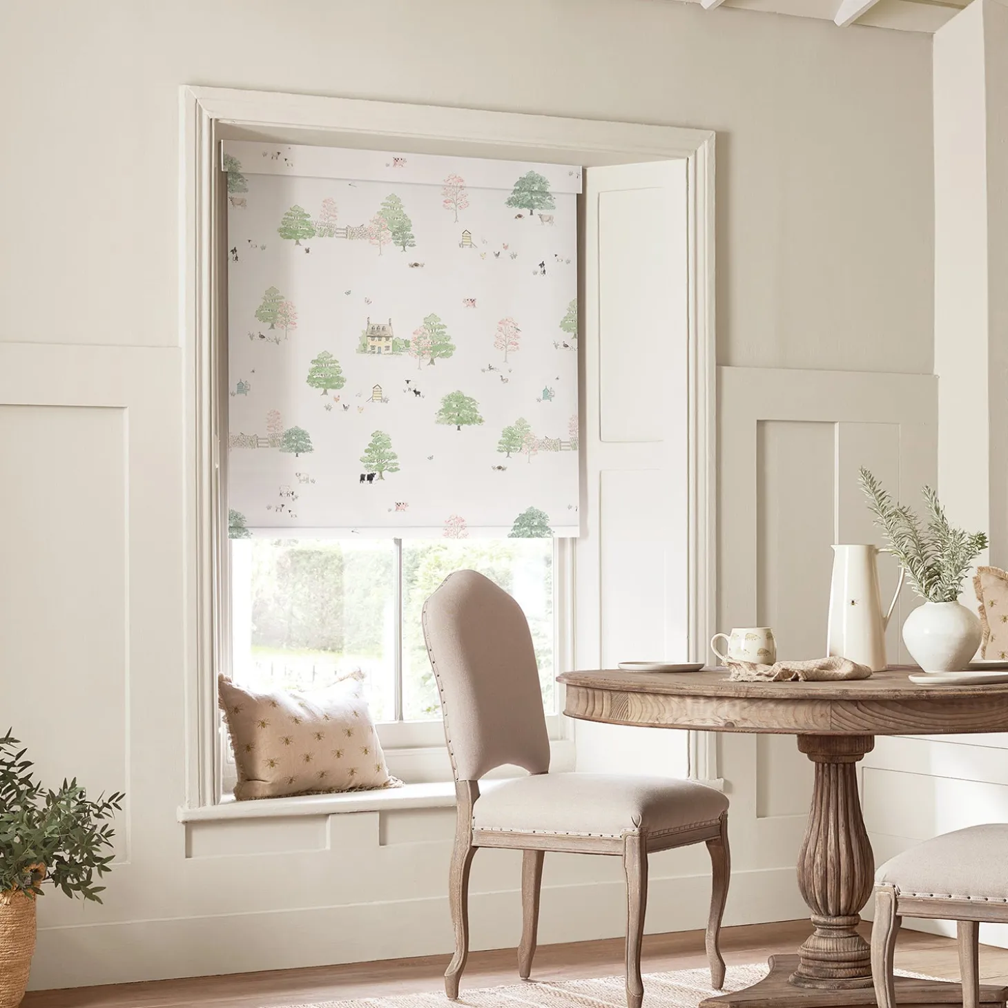 Spring Cottage White Made to Measure Roller Blind