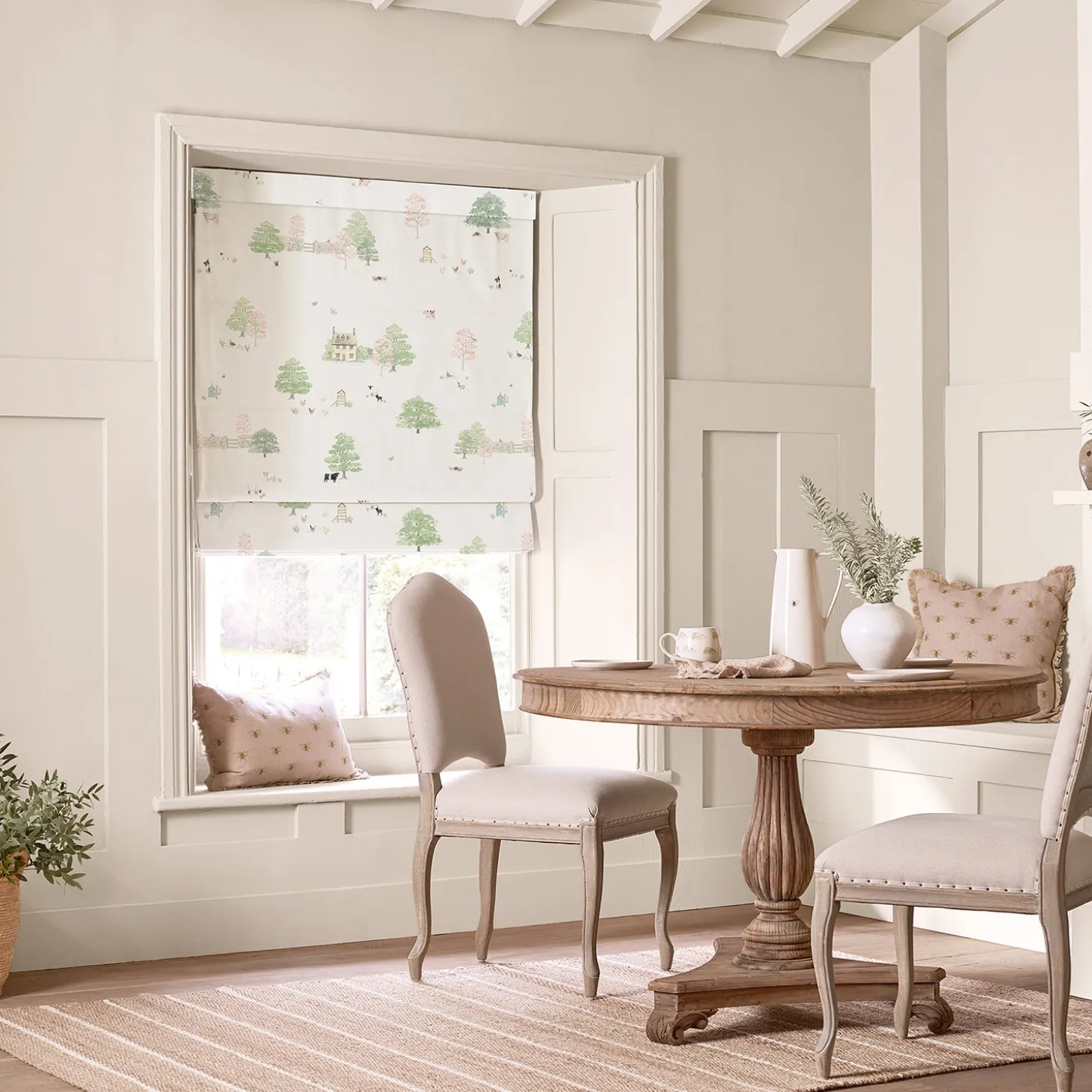 Spring Cottage White Made to Measure Roman Blind