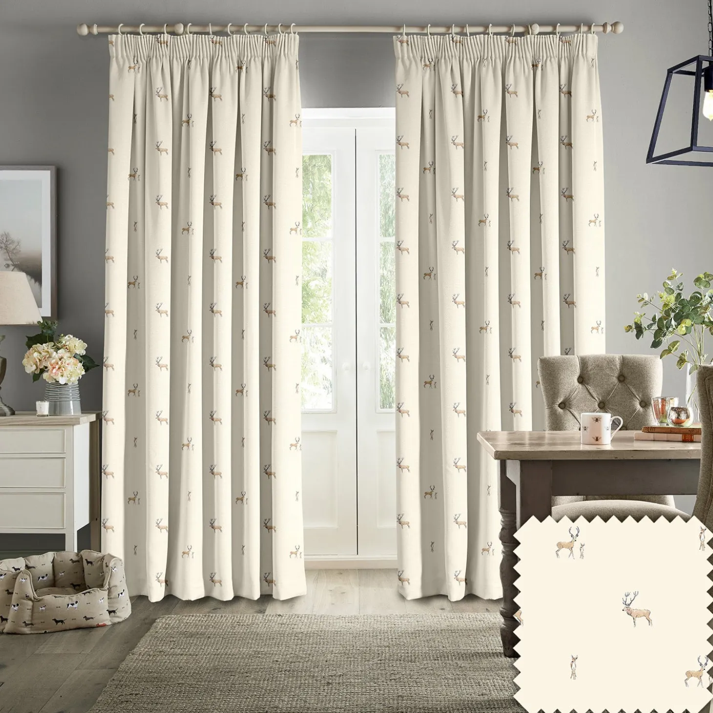 Stags Natural Made to Measure Curtains