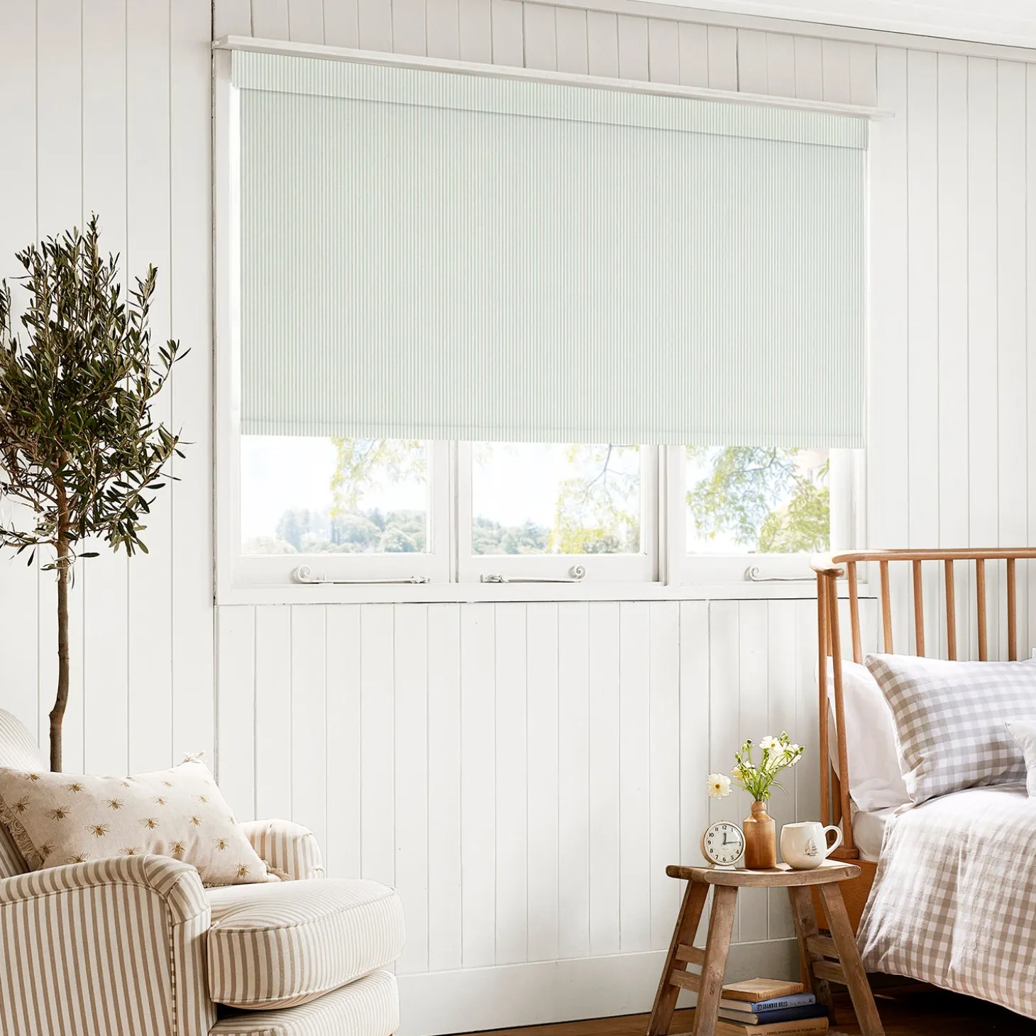 Stamford Mint Stripe Made to Measure Roller Blind