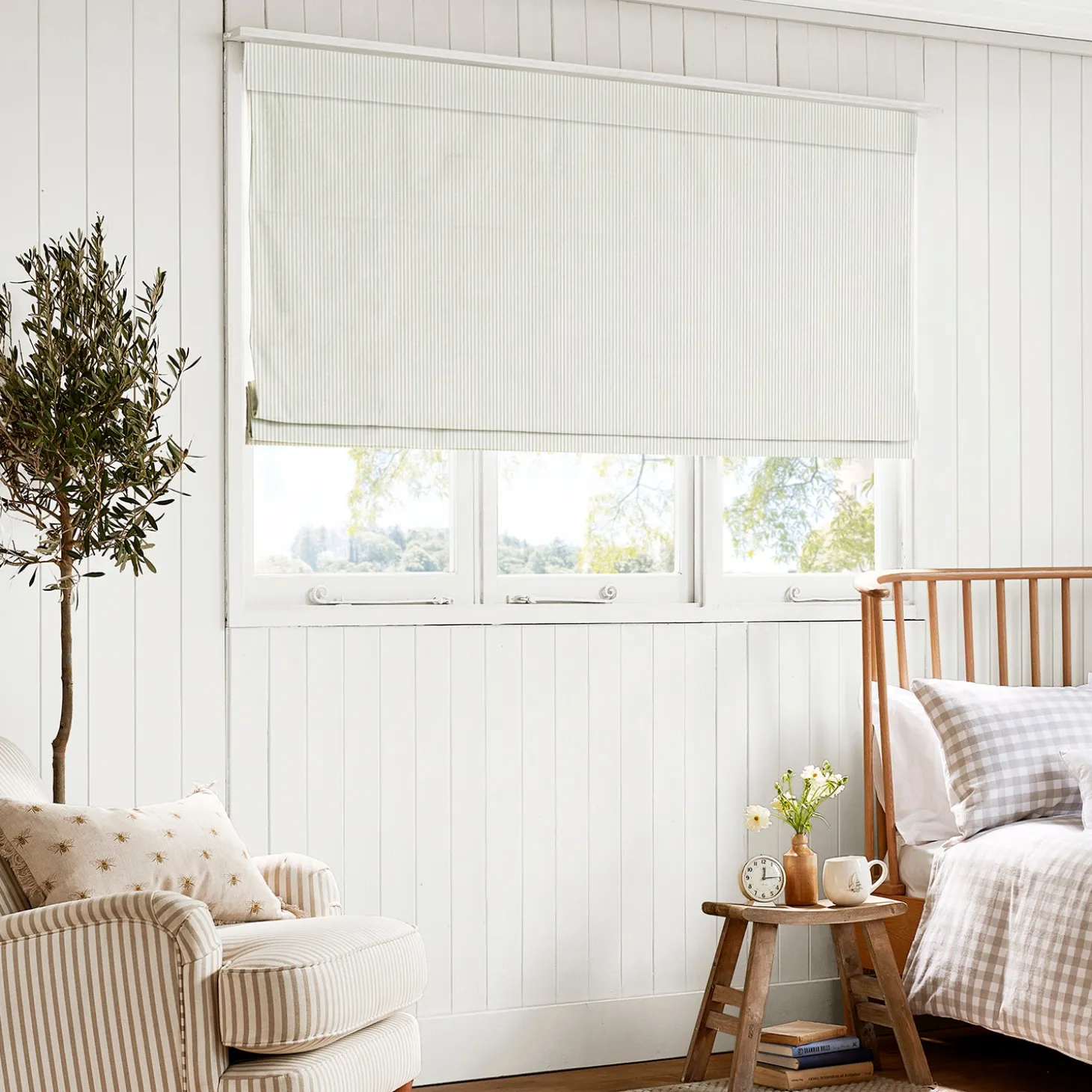 Stamford Mint Stripe Made to Measure Roman Blind