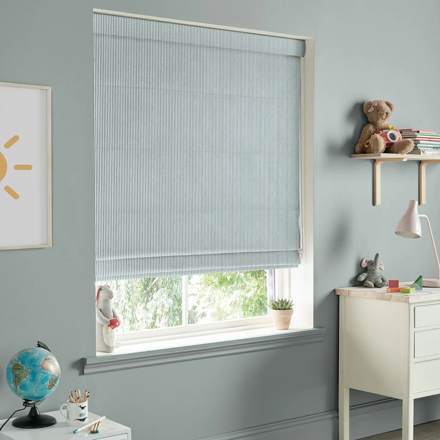 Stamford Stripe Blue Made to Measure Roman Blind