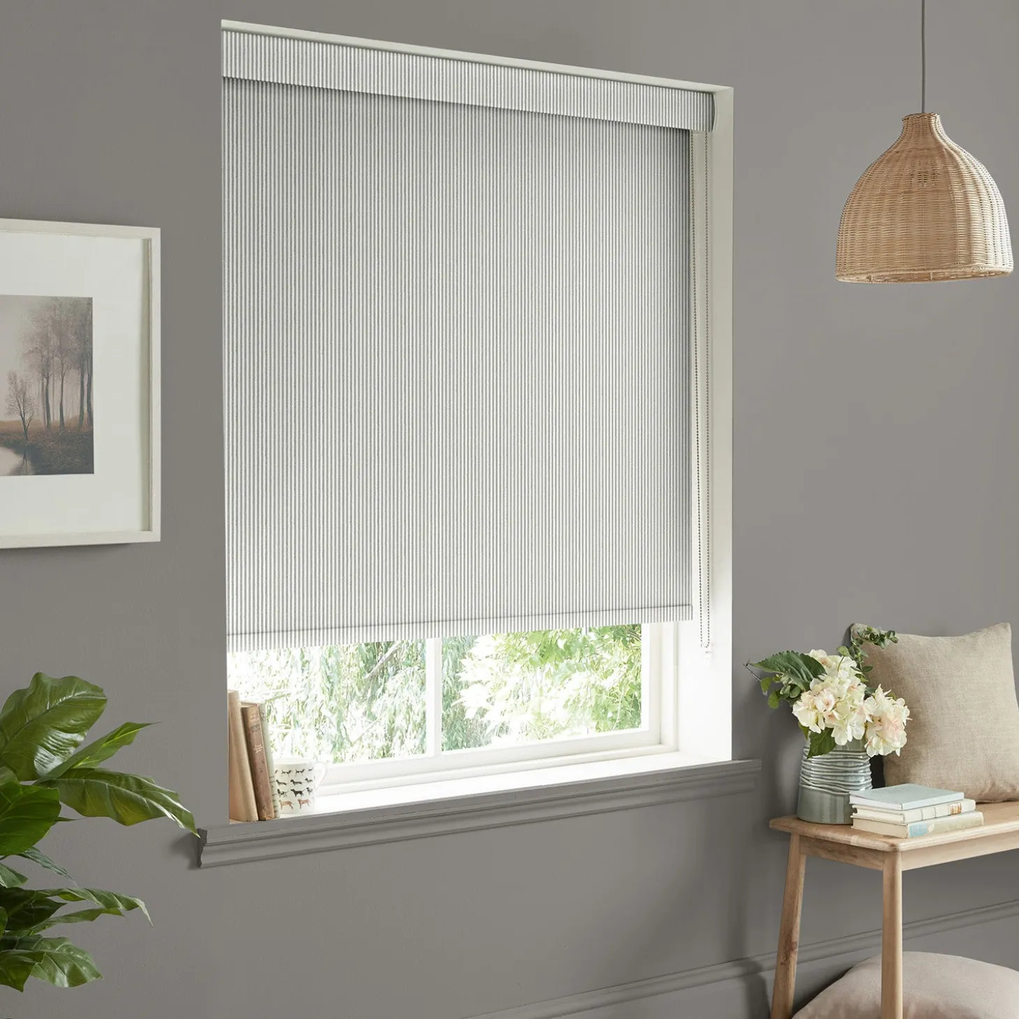 Stamford Stripe Grey Made to Measure Roller Blind
