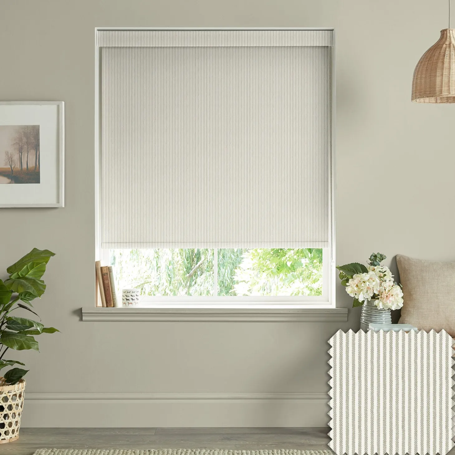 Stamford Stripe Natural Made to Measure Roller Blind