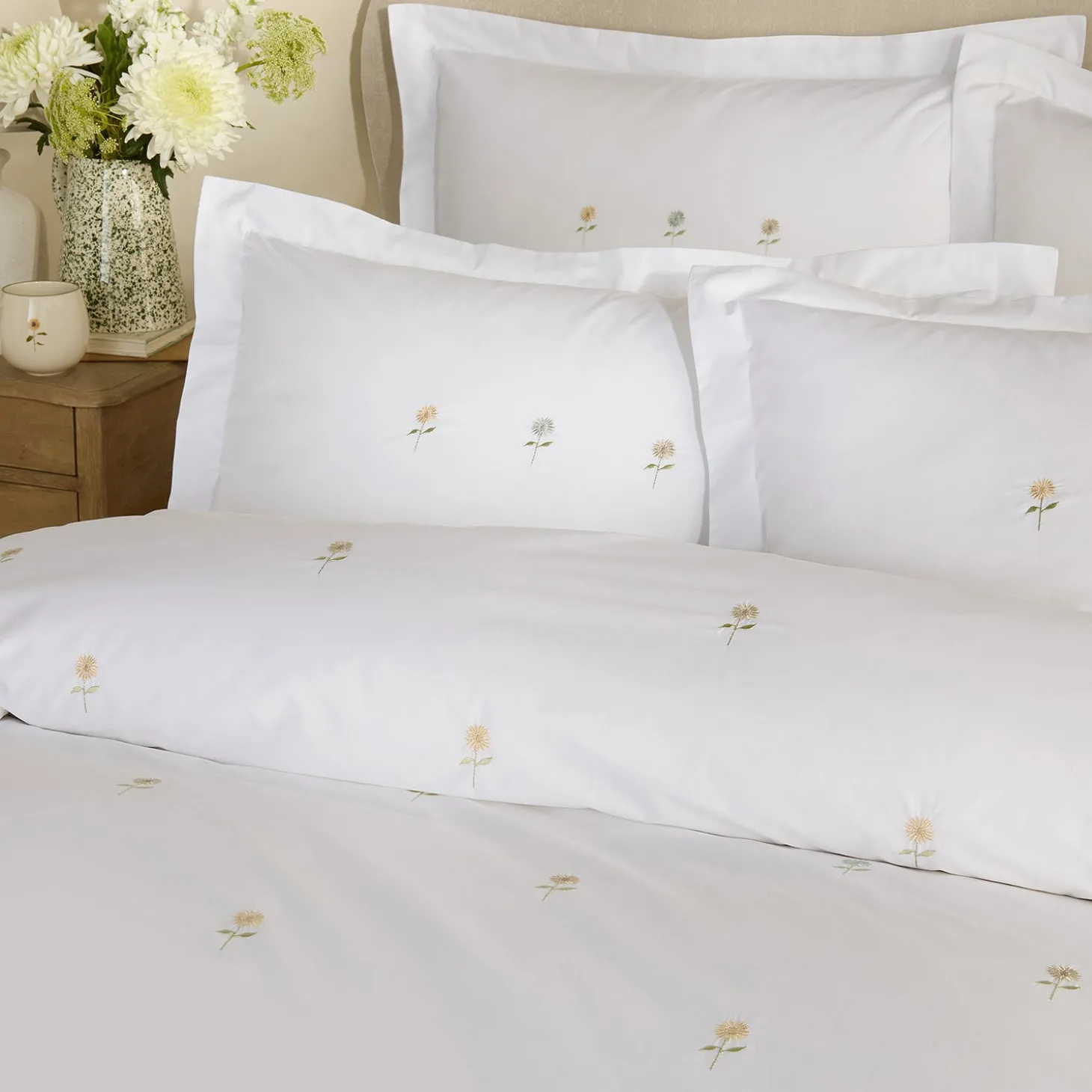 Sunflower Embroidered Bedding Set