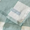 Teal Gingham Linen Table Runner
