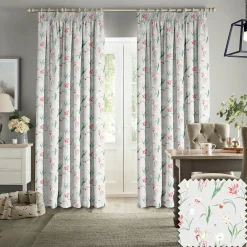 Tulips Pale Grey Made to Measure Curtains