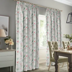 Tulips Pale Grey Made to Measure Curtains
