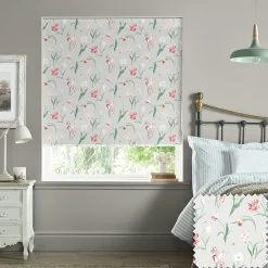 Tulips Pale Grey Made to Measure Roman Blind