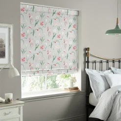 Tulips Pale Grey Made to Measure Roman Blind