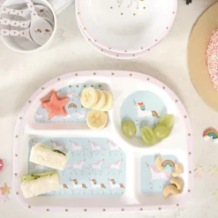 Unicorn Kids Melamine Divider Plate