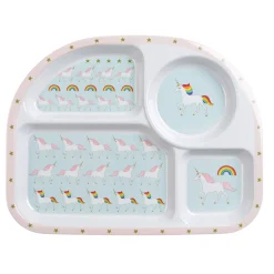 Unicorn Kids Melamine Divider Plate