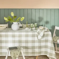Warm Stone Gingham Linen Napkins (Set of 4)