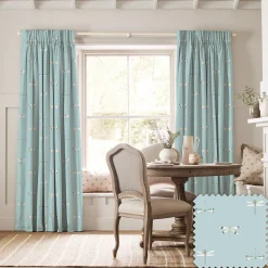 Watercolour Dragonfly Blue Made to Measure Curtains