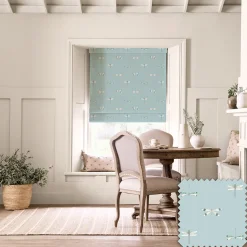 Watercolour Dragonfly Blue Made to Measure Roman Blind