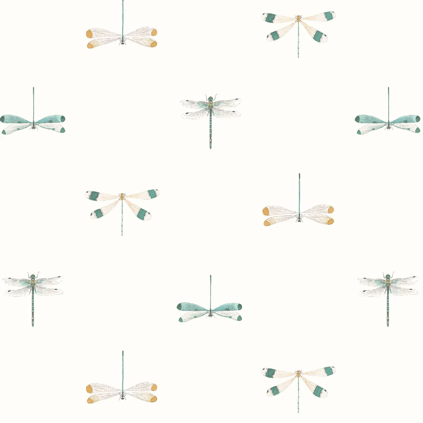 Watercolour Dragonfly White Made to Measure Curtains