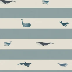 Whales Deep Duck Egg Made to Measure Roller Blind