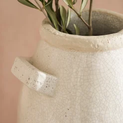White Tall Terracotta Vase