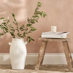 White Tall Terracotta Vase