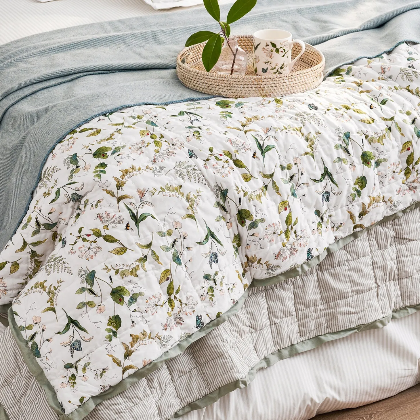Wild Floral Quilted Throw