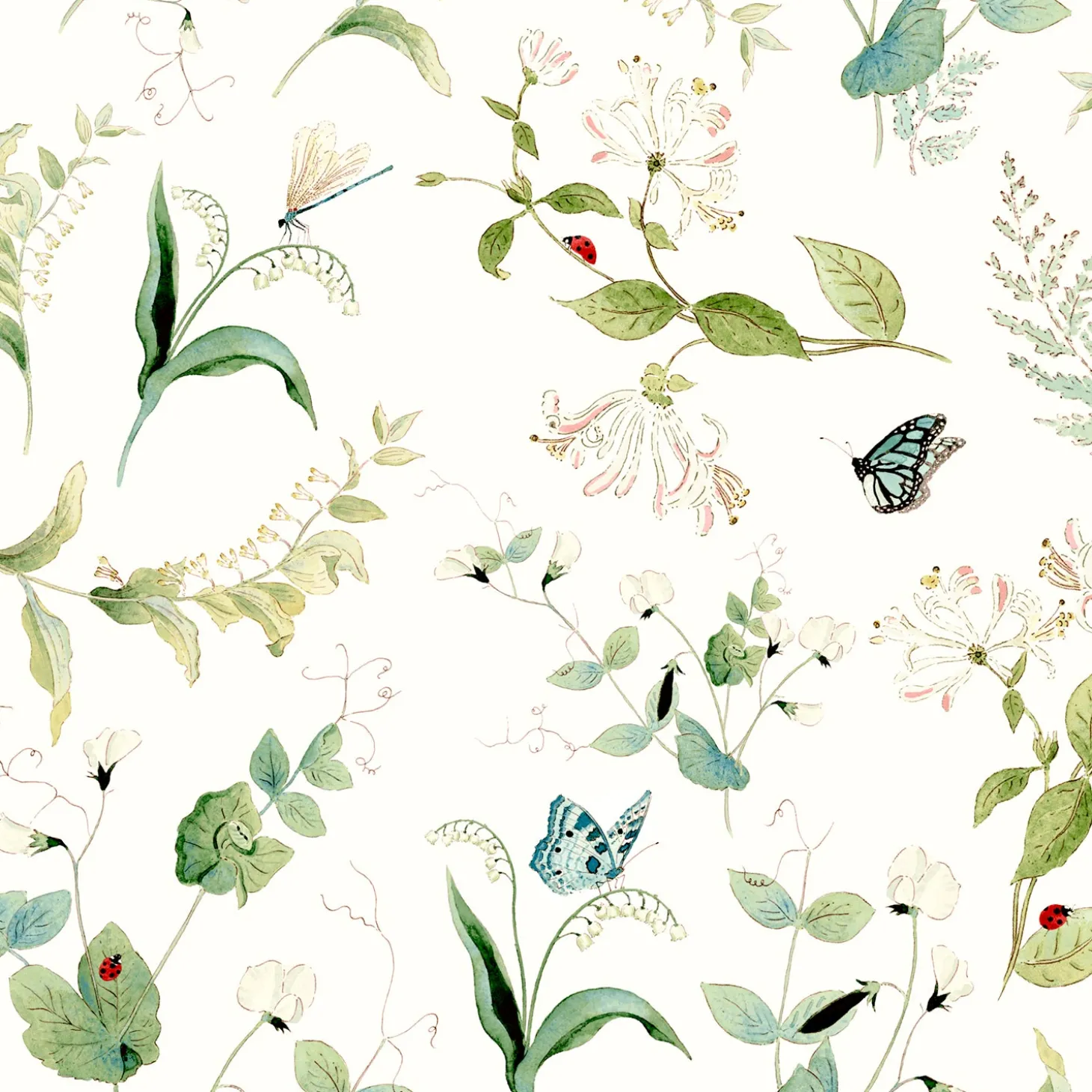 Wild Floral White Made to Measure Curtains