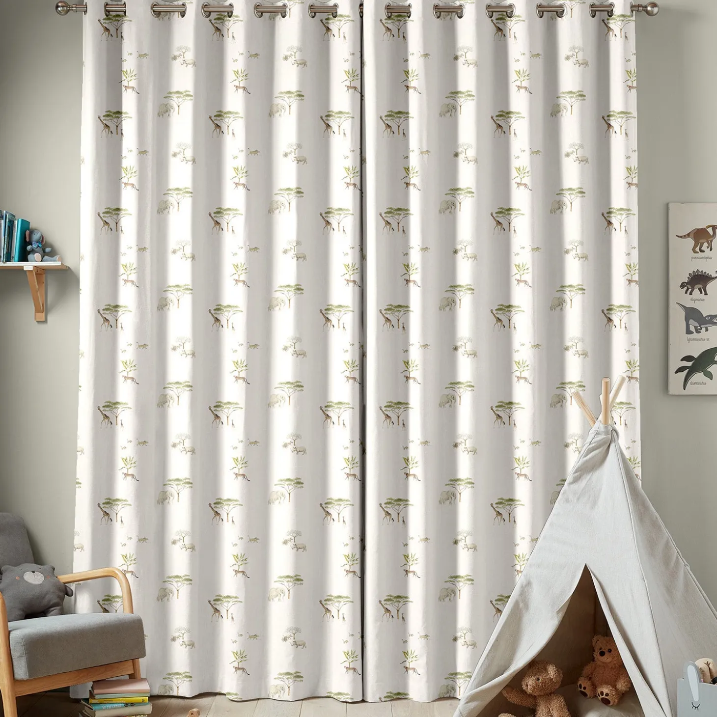 Wild Savannah Off White Made to Measure Curtains