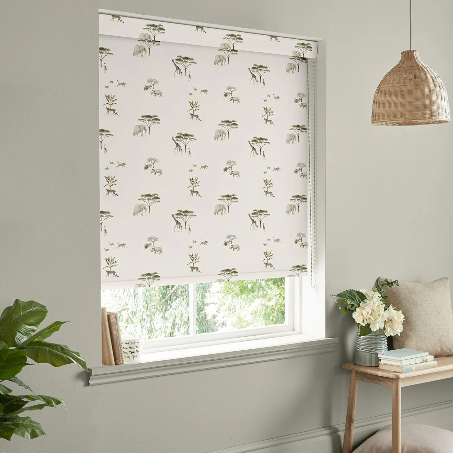 Wild Savannah Off White Made to Measure Roller Blind