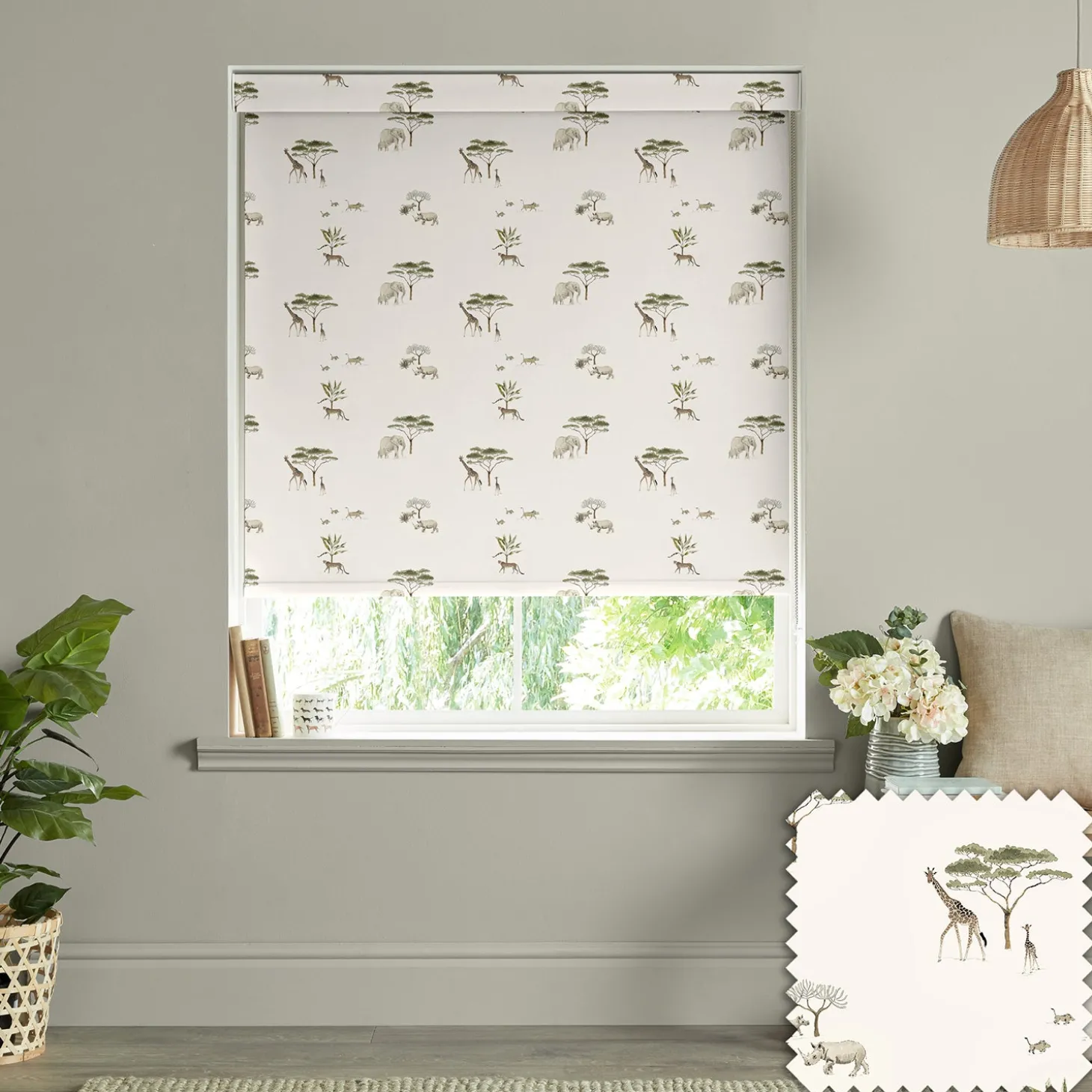 Wild Savannah Off White Made to Measure Roller Blind