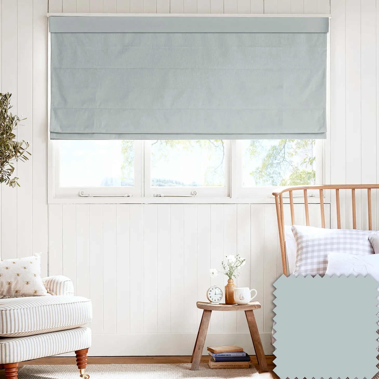 Witham Blue Made to Measure Roman Blind