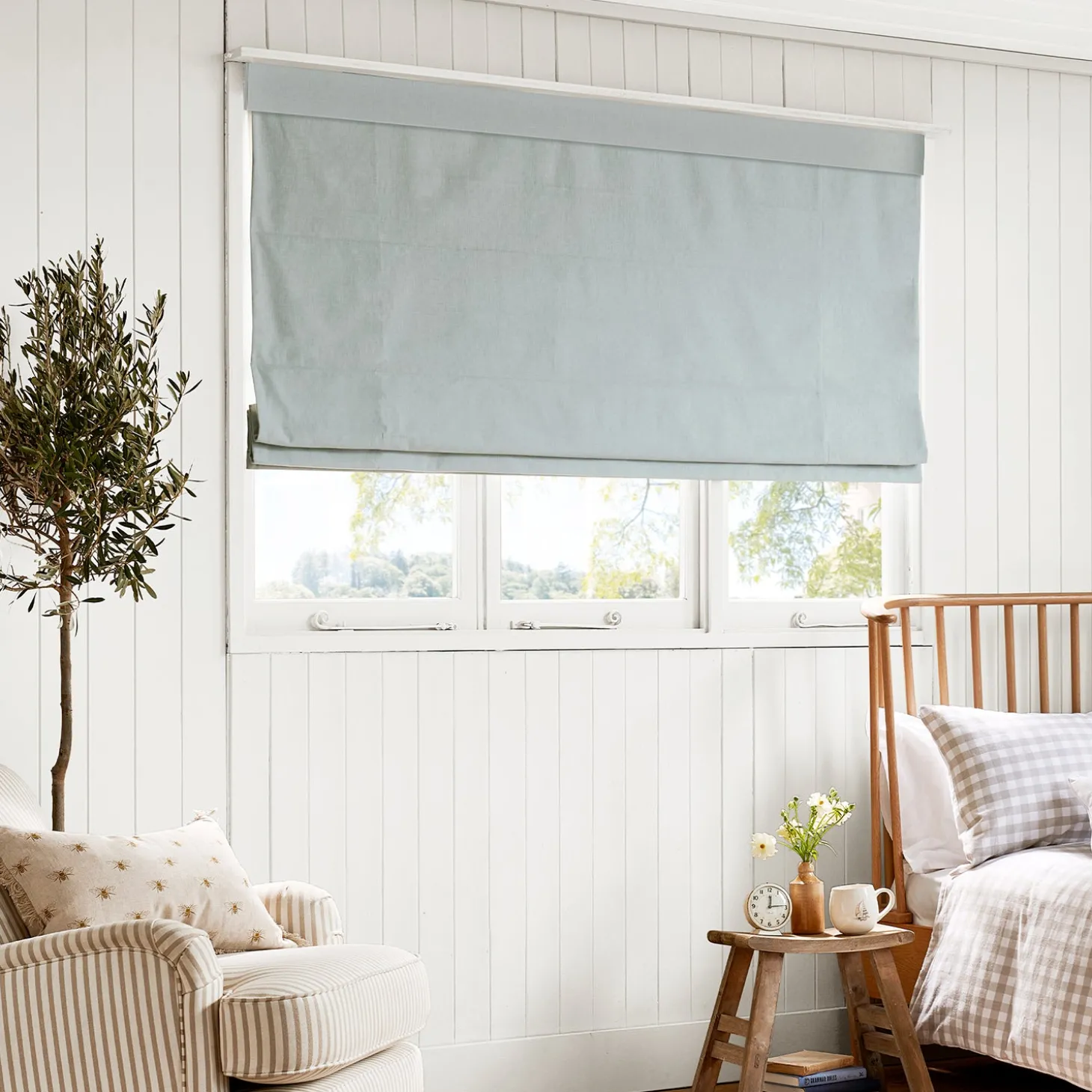 Witham Blue Made to Measure Roman Blind