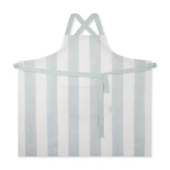 Witham Blue Stripe Linen Cross Back Apron