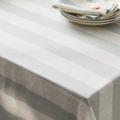 Witham Blue Stripe Linen Tablecloth