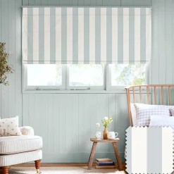 Witham Blue Stripe Made to Measure Roman Blind