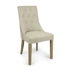 Witham Buttoned Back Dining Chair - Cream