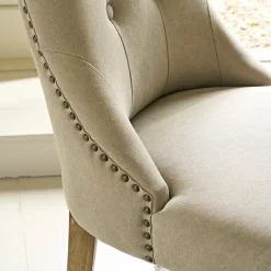 Witham Buttoned Back Dining Chair - Cream