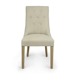 Witham Buttoned Back Dining Chair - Cream
