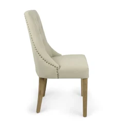 Witham Buttoned Back Dining Chair - Cream